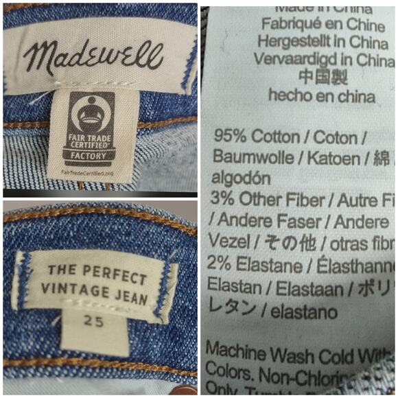 Madewell The Perfect Vintage Jean in Melgrove Wash Size 25 - Picture 15 of 16